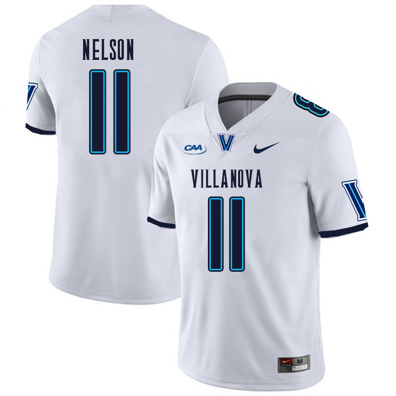 Men #11 Jordan Nelson Villanova Wildcats College Football Jerseys Stitched Sale-White